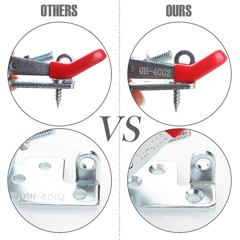 Adjustable Toggle Clamp,Heavy Duty Lockable 4002 Style Toggle Latch Hasp Clamp(6Pack)