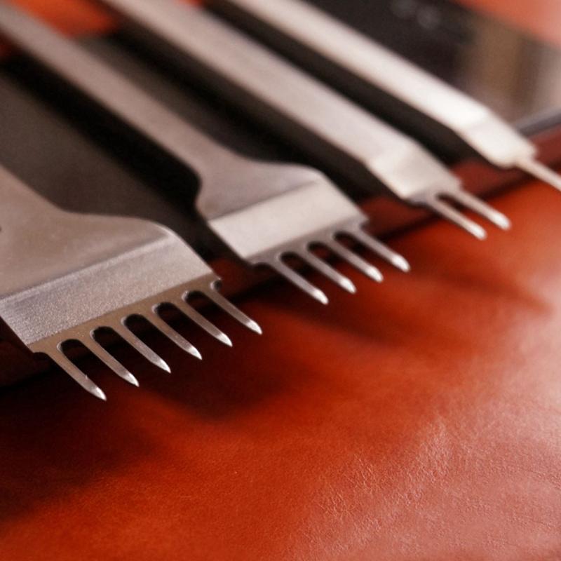 4 sztuk/partia diy narzędzia kaletnicze 3/4/5/6mm skóra dziurkacze kaletnicze dziurkacz narzędzie 1 2 4 6 ząb narzędzia dla skórzany pas