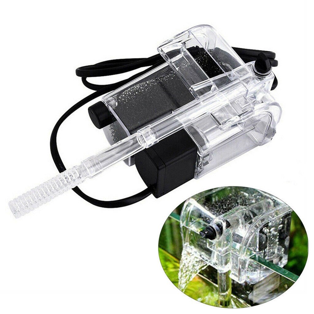 Miniature Aquarium Crystal External Mini Waterfall Filter Built-in Low Silent Oxygen Pump Fish Tank Mini Falls.