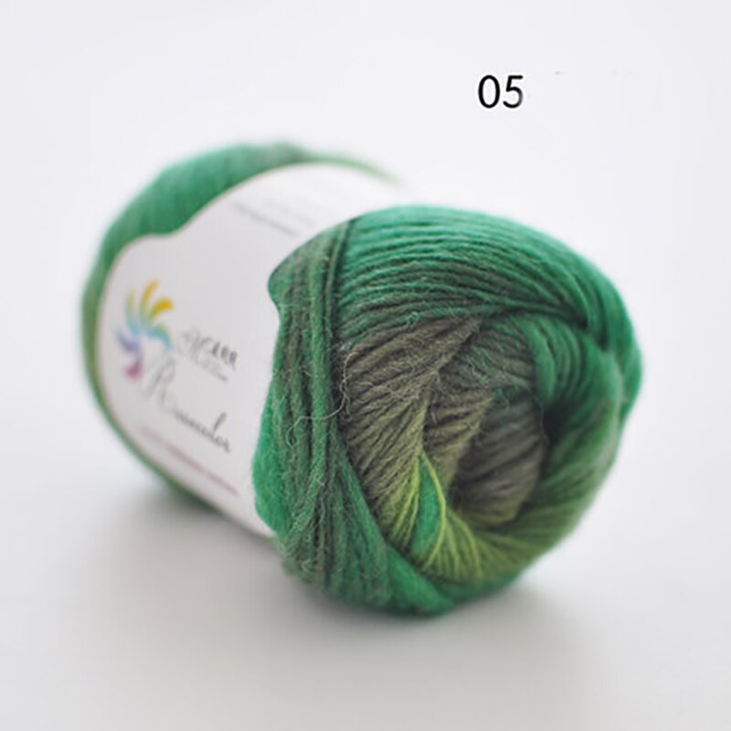 50g/ball Dik Sectie geverfd Regenboog Garen 100% Zuivere Wol Garen voor DIY Hand Breien Gehaakte Sjaal sjaal Draad XD003: N05