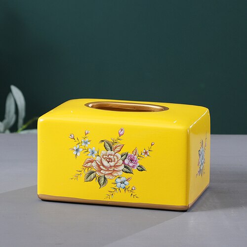 Newyearnew europe keramische tissueboxen, antieke edele huisdecoratie, opbergdoos voor tissues, bruiloft: G