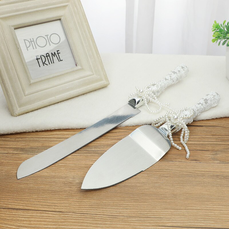 4Piece Wedding Supplies Cake Knife Toasting Flutes and Pie Cake Server Set Marrying Birthday Party Show Tool Bride And Groom Gif