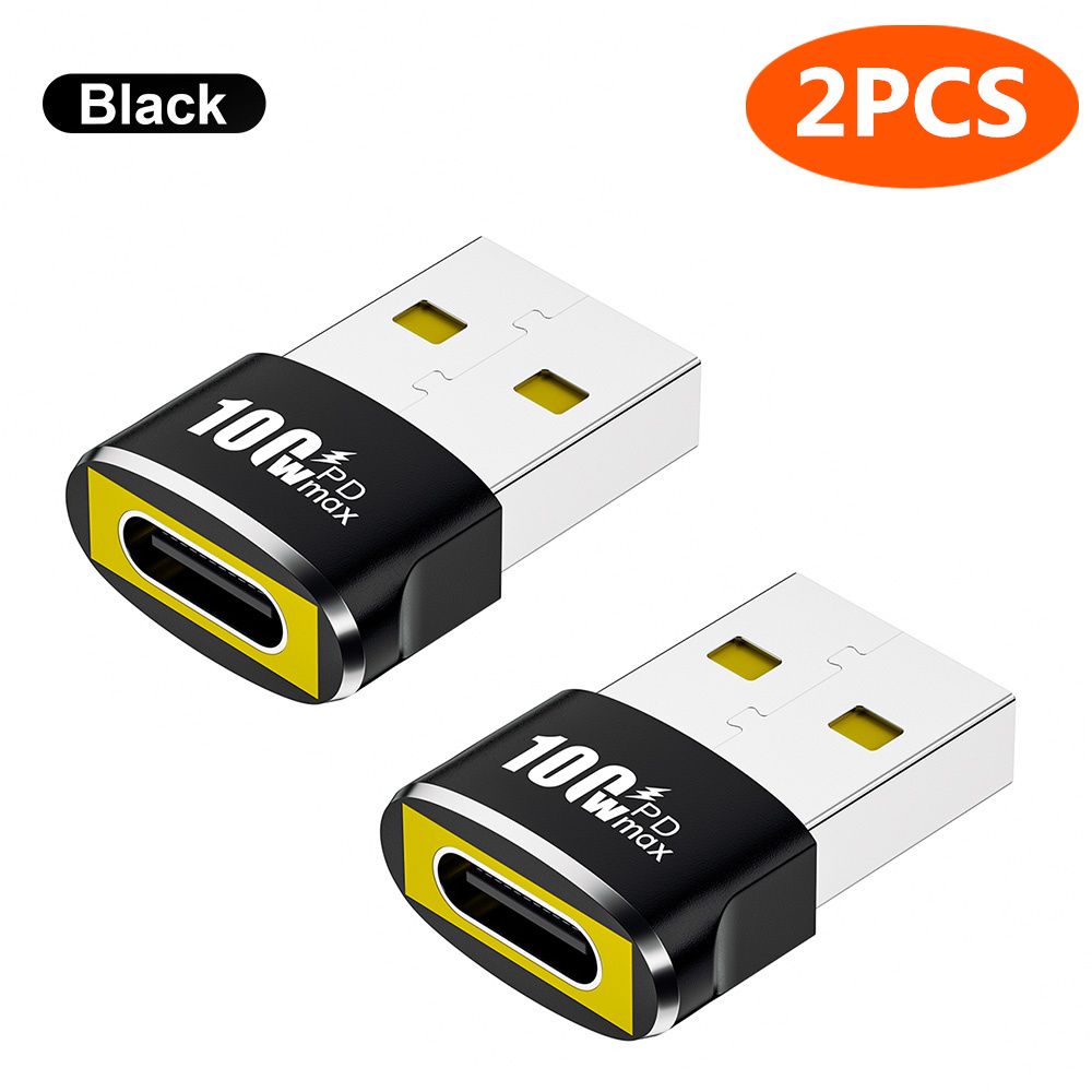 NNBILI PD 100W OTG Adapter USB to Type-C Converter USB-A Male To USB C Female Connector For Charging Data Transfer Wired Headset: Silver