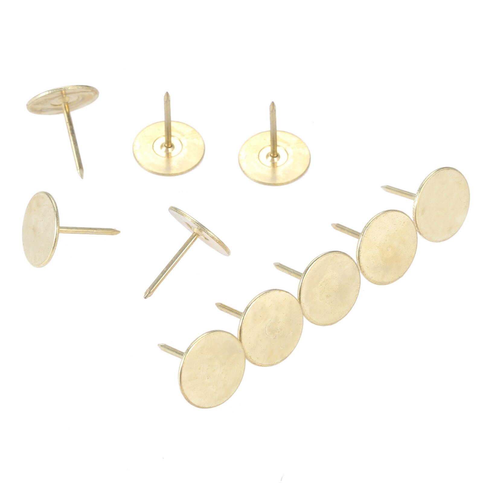 Chinchetas de Metal de cabeza redonda plana para tapicería, tachuelas clásicas de bronce antiguo/oro, 15x19mm, decoración de sofá, 10-100 Uds.