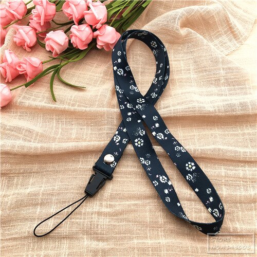 10pcs/lot Spring Scent Inspired flower lanyard neck strap usb flash drive id card Pass Gym lanyard para llaves DIY Hang Rope: J10