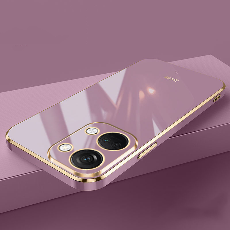 For OnePlus Nord 2T Case 1+ Nord 2T Phone Case CPH2399 CPH2401 Case Nord 2T Luxury Square Plating Shockproof Back Cover Fundas: Brown