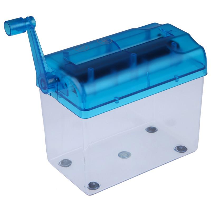 A6 Mini Hand Crank Blauw Shredder Crusher Destroyer Papieren Documenten Snijmachine-Scll Office Home Handleiding Papiervernietiger