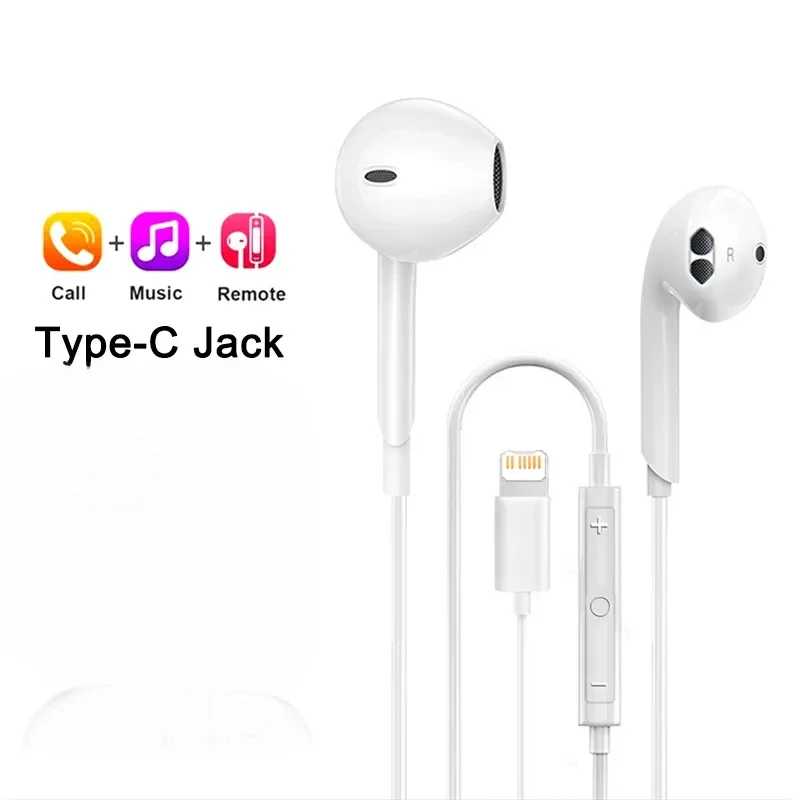 Auriculares originales para Apple iPhone 15, 14, 11, 12, 13 Pro Max, auriculares XR X XS 8 Plus, auriculares con cable Bluetooth, accesorios para auriculares: Azul