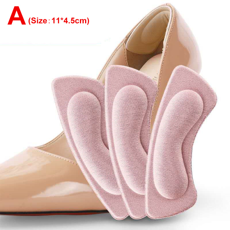 Semelles adhésives Anti-usure, 2 pièces, coussinets de talon, soulagement de la douleur, Patch autocollant, taille ajustable, chaussures, insérer la semelle intérieure, soins des pieds: A (Pink)