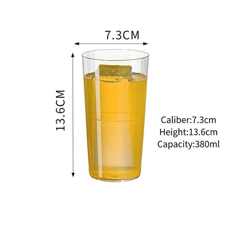 Vasos de cóctel grabados de estilo japonés, tazas de Colin de vidrio grabadas simples, taza larga para bebidas, taza Highball, accesorios para Bar en casa: Rojo
