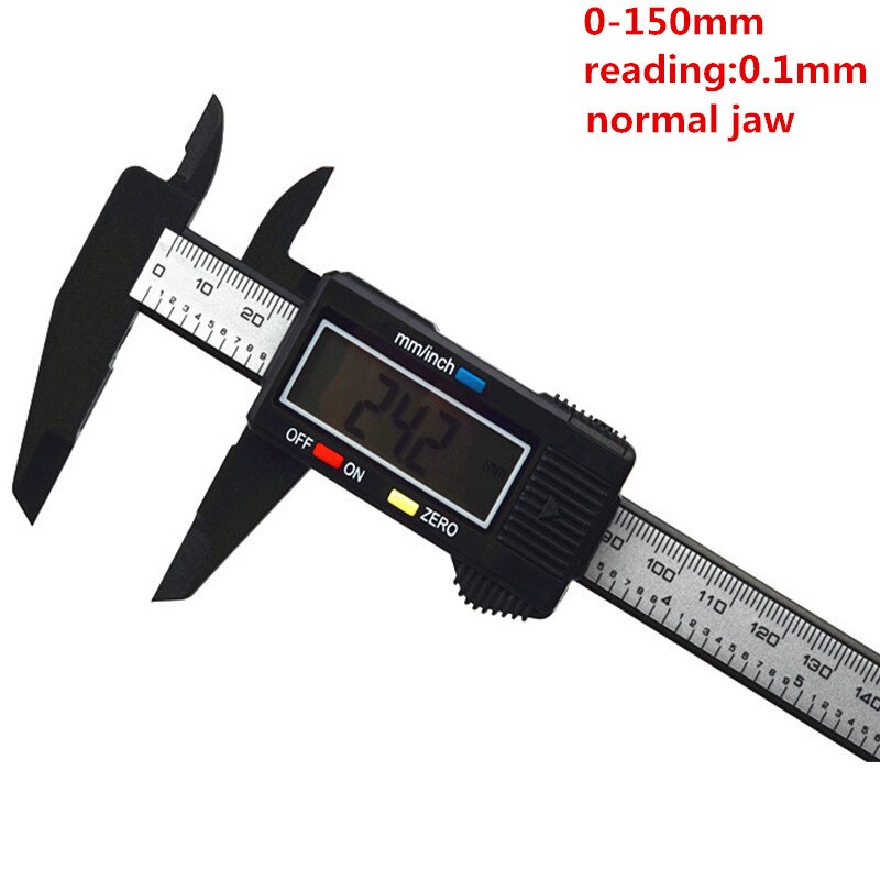 150mm 200mm 300mm 0.1mm Digital Electronic Vernier Caliper Jaw Long Plastic Digital Caliper Micromete DIY Measuring Tools: 150mm standard