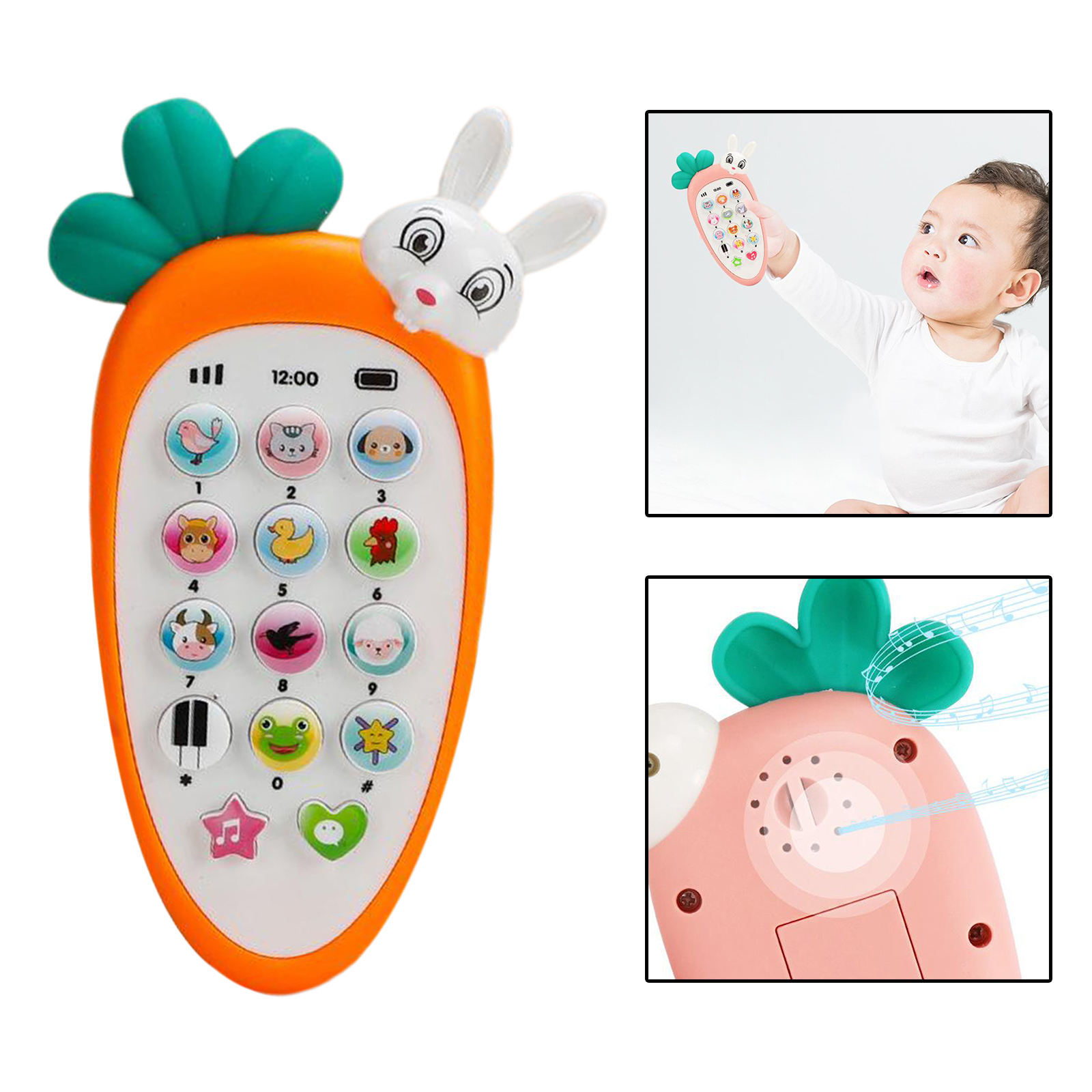 Smartphone pour bébé, jouet Musical, téléphone portable, pour enfant: Orange