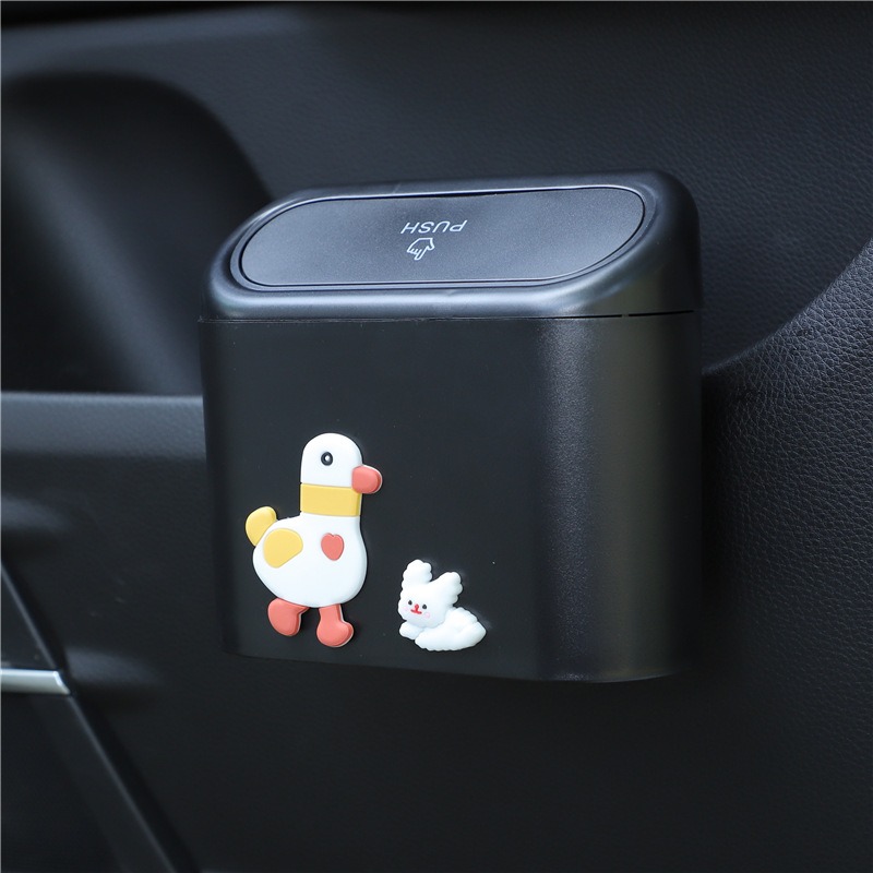 Poubelle de dessin animé multifonctionnelle pour porte de voiture, poubelle de rangement pour débris, fournitures d'intérieur de voiture bricolage,
