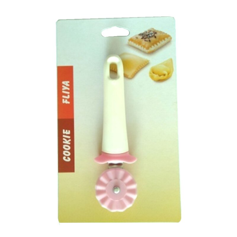 Plastic Pie Crust Cutter Pastry Crimper Pizza Cutter Pizzamesser Bakeware tools Pink Color: Default Title