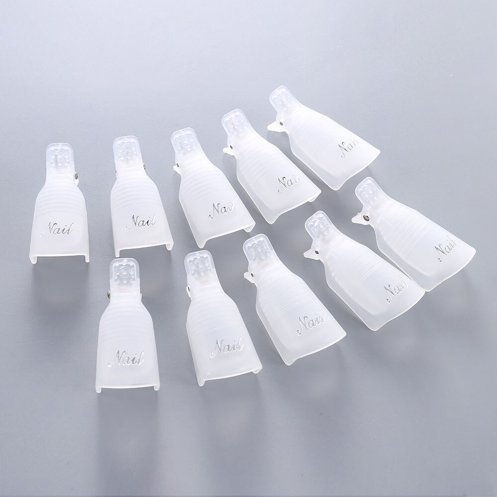 10 Stks/zak Nagellak Remover Set Plastic Hand Nail Soak Off Uv Gel Clip Cap Benodigdheden Voor Professionals Gereedschap manicure