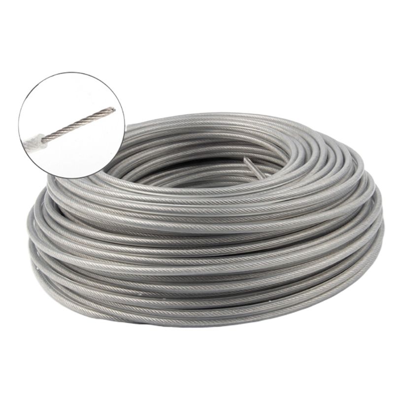 50m nylon trimmer wire reb ledning linie strimmer børstehugger lang rund børstesnit: B