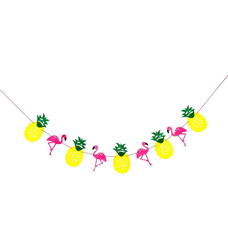 Et sæt ikke-vævet flamingo kaktus banner sommer ananas flag palme blad ballon sommer fødselsdag fest dekoration forsyninger: Sæt 1