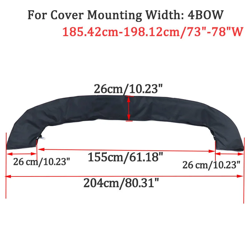 600D 4-Bogen-Bimini-Top-Kofferraumabdeckung ohne Rahmen, Yacht-Bootsabdeckung mit Reißverschluss, UV-beständig, wasserdicht, staubdicht, Marine-Zubehör: Beige