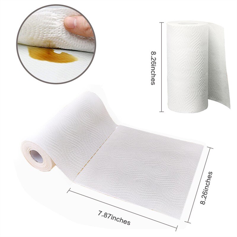 2 Roll Paper Towels For Kitchen Washable Napkin Bath Tissue Absorbent Cloth Kitchen Toilet Papers Reusable Bamboo Paper Towel
