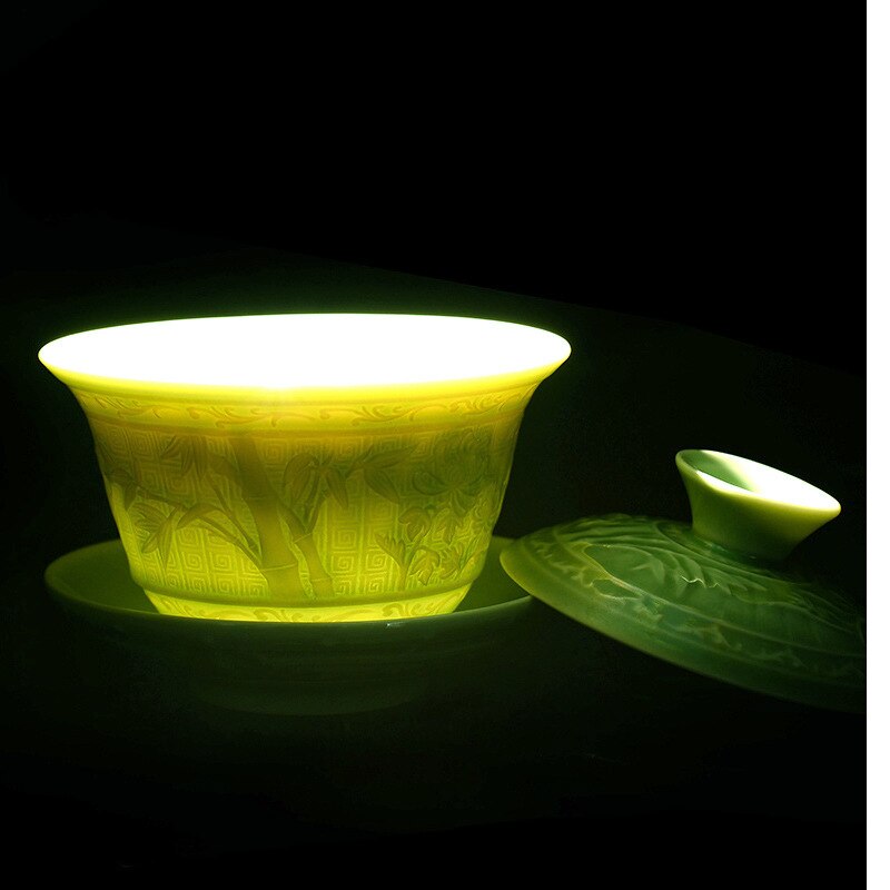 Service à thé en céramique en céladon Kung Fu | Nouveaux produits bol à thé en céramique De grande taille, Sopera De dashica chrysanthème thé Gaiwan