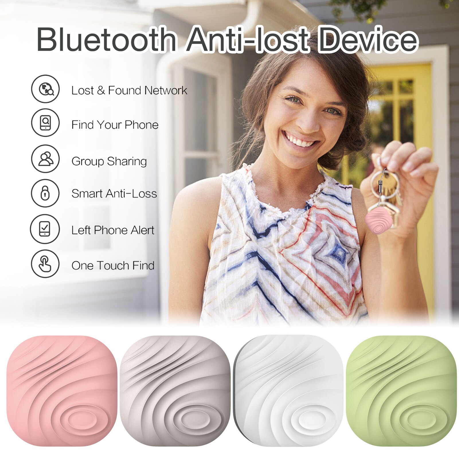 Portable Bluetooth Tracker Locator Mini Anti-Lost Smart Remote Theft Device Intelligent 2-way Anti-theft Tracker Tracking Finder