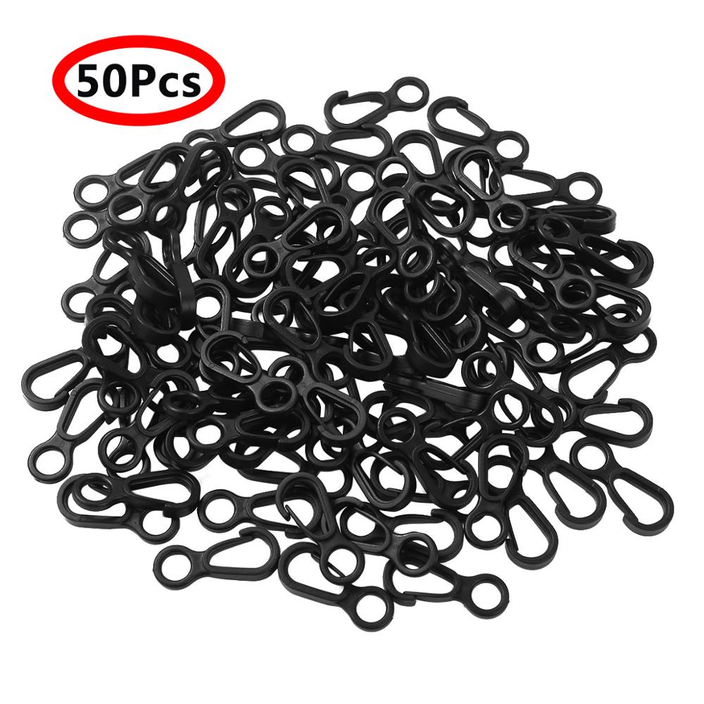 50pz di nylon di Plastica Piccola Bandiera polo clip Ganci Palo di Bandiera di Fissaggio Moschettone clip Bagagli Borse Parti di Accessori: nero