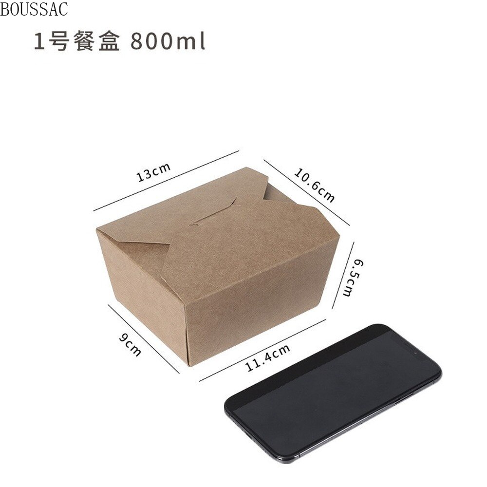disposable kraft paper lunch box takeaway packaging box fried chicken pizza food fruit packaging