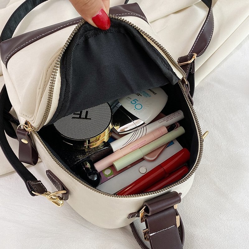 Dames PU Leren Rugzak - Vintage Reizen Dagrugzak - Zachte Handgreep, Ritssluiting