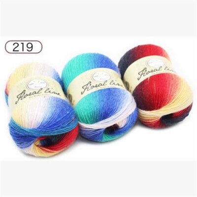 1pc 100g sektion farvet uld regnbue garn hånd strik hæklet tykt garn gør det selv håndværk varmt tørklæde sweater pude 360m: 219