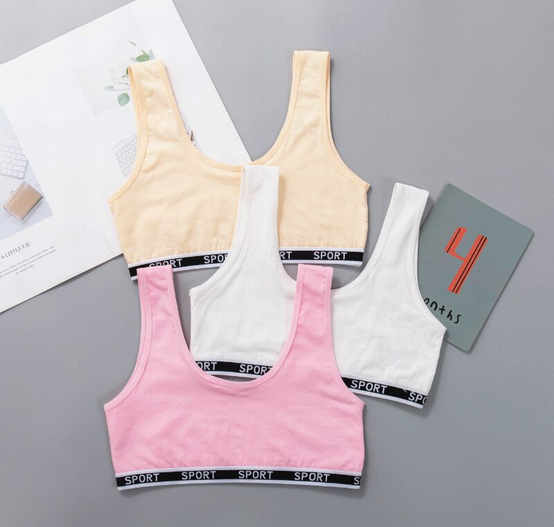Kinderbeha katoenen meisjesbeha's ondergoed beha verstelbare schouderband tienerlingerie training zomer kleine meisjes grote 8-15y