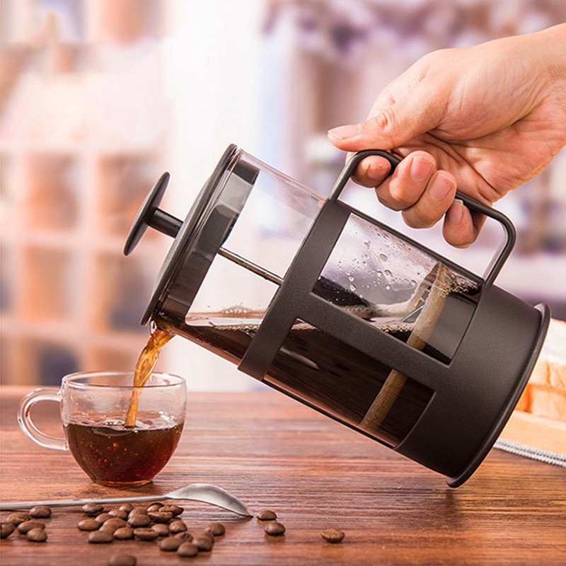 Persmachine Voor Koffiezetapparaat Filtersysteem Koffie Druk Verdikte Borosilicate Koffie Pers Met Hittebestendig Handvat