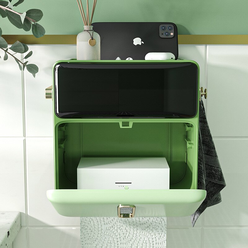 Wc Tissue Box Rack Huishouden Muur Gemonteerde Opslag Apparaat Badkamer Mobiele Houder Maandverband Doos Toiletrolhouder