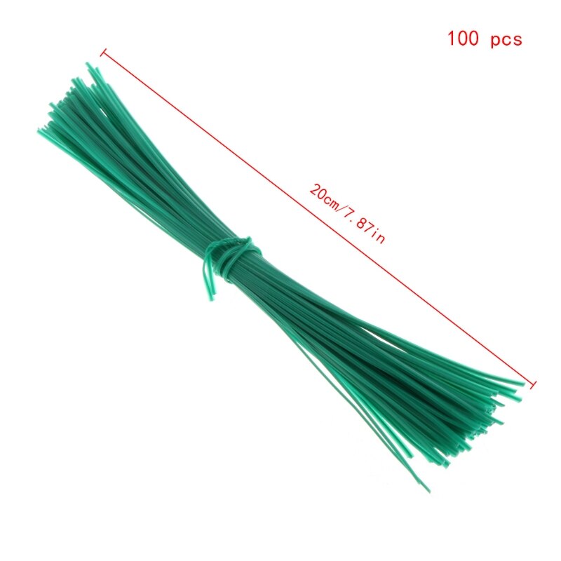100 Pcs Tuin Gecoat Twist Draad String Tie Plant Ondersteuning Plastic Band Cables-M20: 20cm