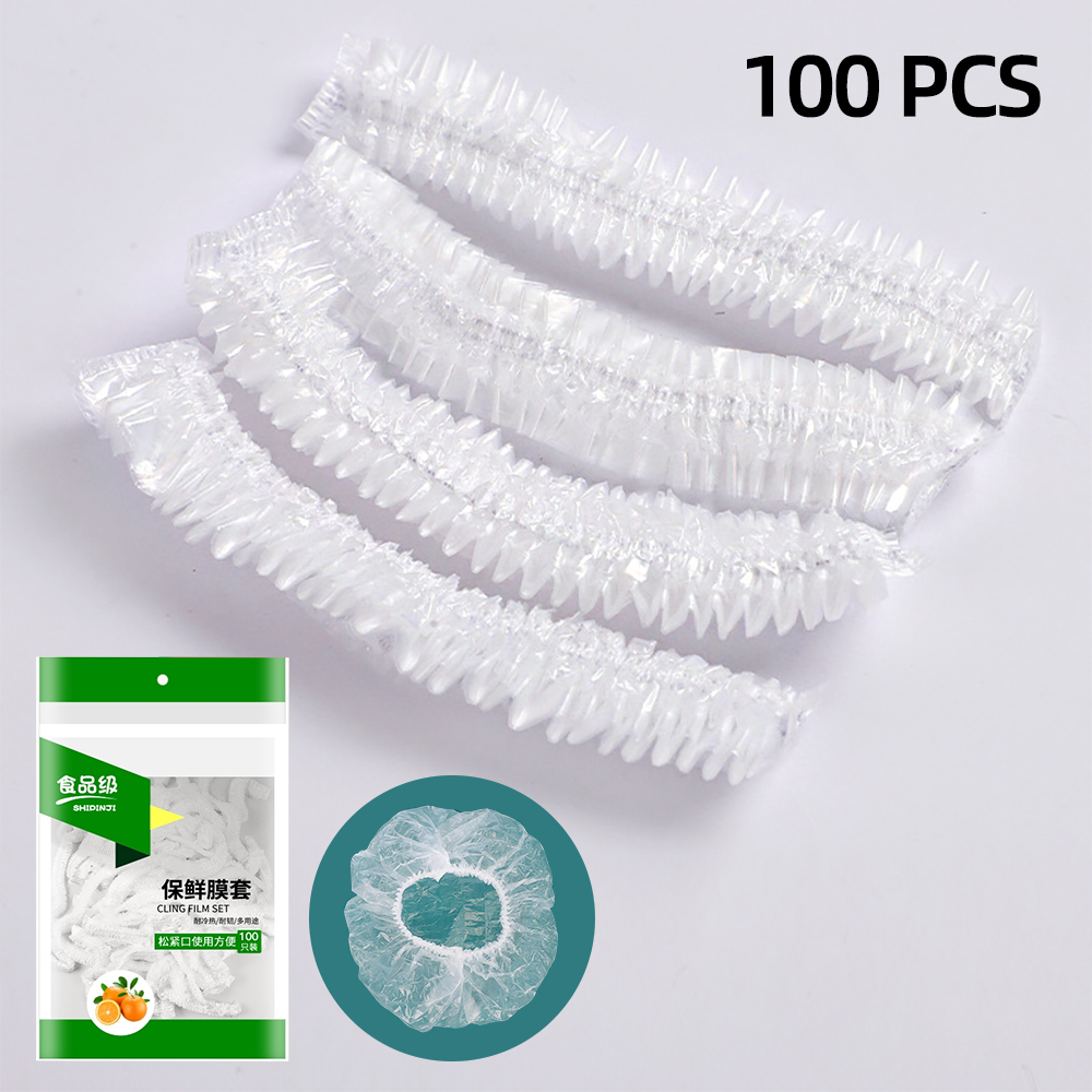 Reusable Food Storage Silicone Covers Set Bowl Plate Wrap Elastic Fruit Vacuum Seal Lid for Freezer/Microwave: Ordinary 100Pcs