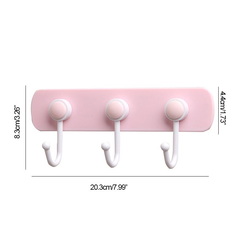 Kunststof 3 haken deurhaak keuken wandhanger blauwgrijze kleur duurzame keuken washanddoek deurhangers ruimtebesparende sleutelhouder rek