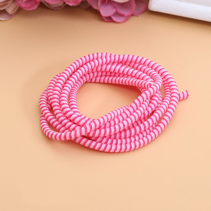 1Pc kabel spiralny USB Protector dla Iphone słuchawki odporne na kurz Winder 1.4M Earpods ochrona liny wiosna sznurka słuchawki pokrywa: 4