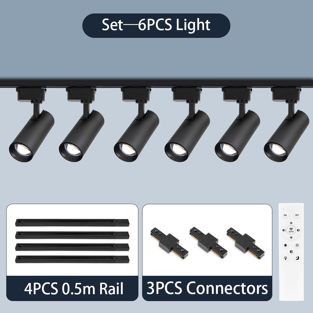 Plafoniera a binario a LED dimmerabile 110V 220V 3 colori Faretto con telecomando Lampada a LED lineare Apparecchio di illuminazione da cucina
