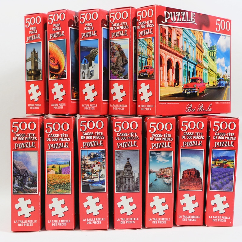 1pcs 500 Pezzi Per Adulti Puzzle, Difficile Puzzle, Pittura a Olio di Paesaggio Puzzle, Facile Da Trasportare, genitore-bambino Giochi Interattivi