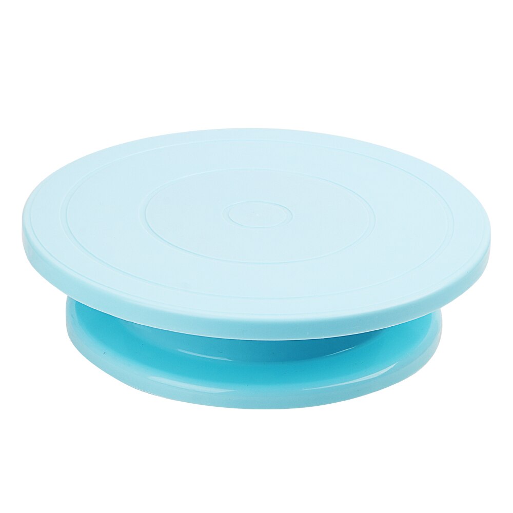 Cake Decorating Rotary Table Rotating Cake Plate Cake Swivel Base Round Turntable Cake Stand Kitchen Baking Tool: Blue