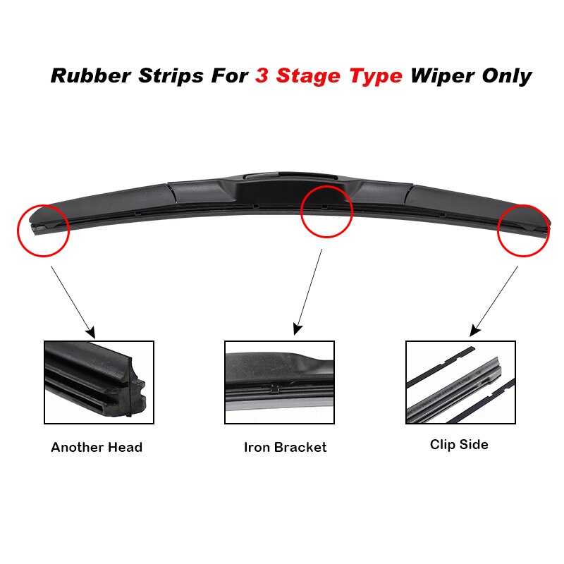 1pcs Windshield Car Wiper Blade Windscreen Insert Rubber Strip (Refill) 8mm Soft 14"16"17"18"19"20"21"22"24"26"28" Accessories