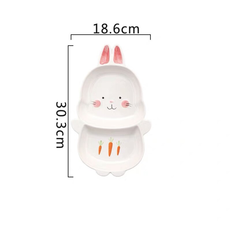 Nordic Ceramic Animal Dinner Plate Children's Rice Bowl Cute Home Baby Tableware Cartoon Dessert Dishes Breakfast Plate: J