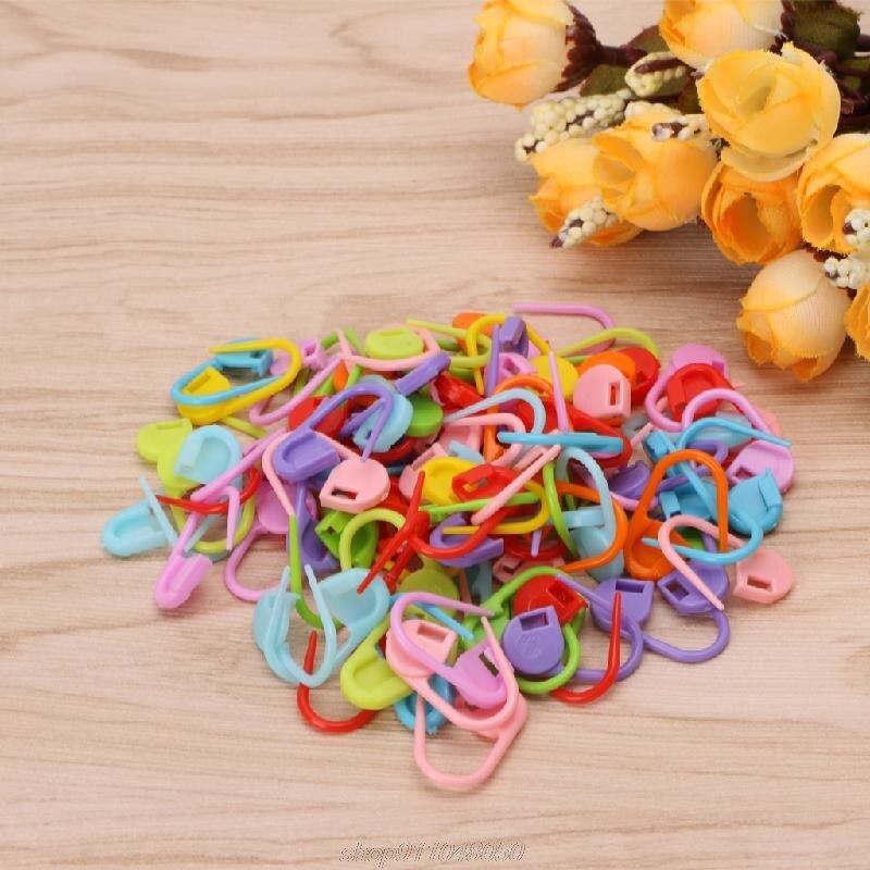 100Pcs Kleurrijke Breien Stitch Markers Haak Locking Tool Craft Ring Houder D24 20