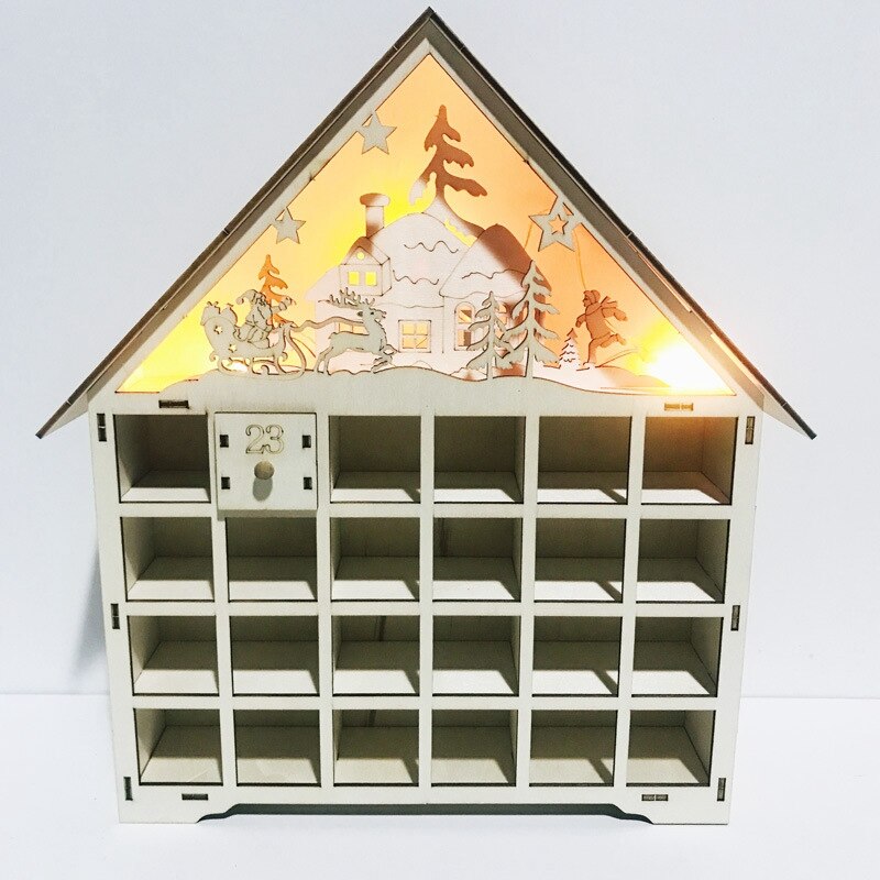 Dagstema adventskalender avancerad juldekoration , 100%  trä trä söt dekoration struktur