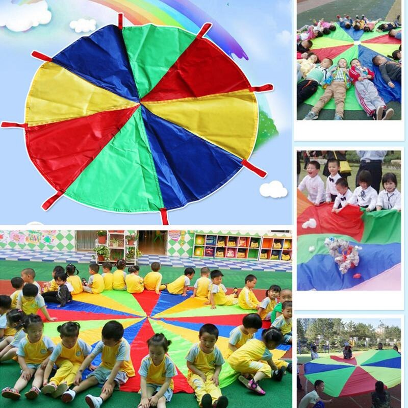 Uitje interactief speelgoed kinderen regenboog paraplu buitensporten kleuterspeelgoed ouder-kindactiviteiten trekparachute
