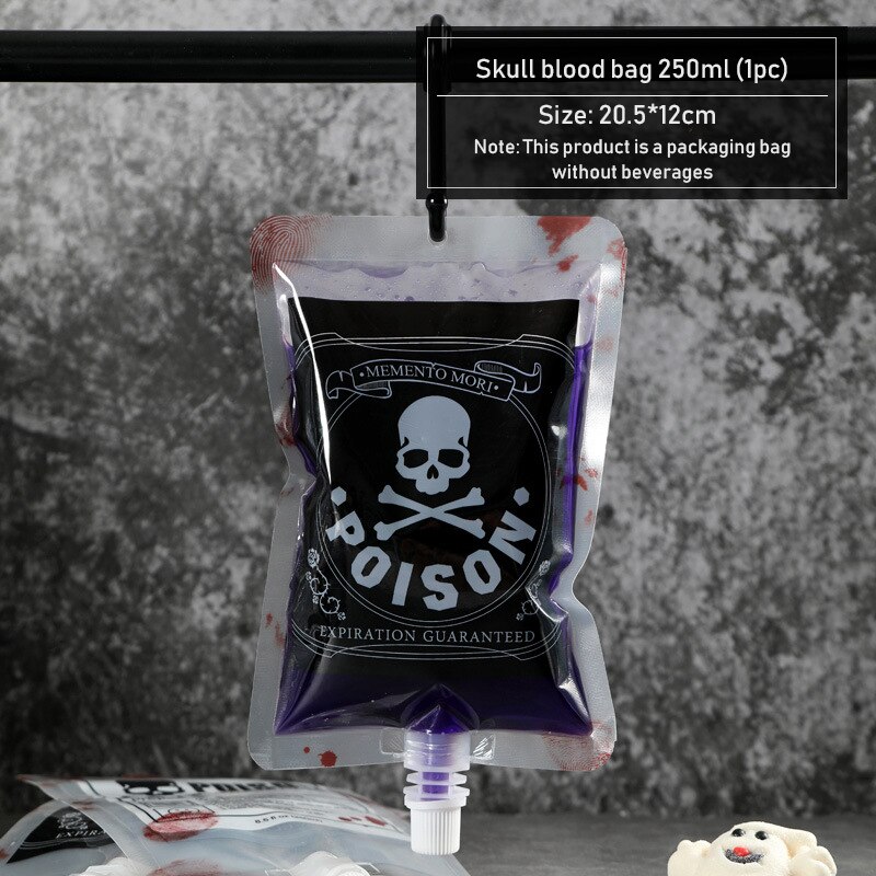 1pc beverage bag Halloween plasma bag beverage juice packaging bag 25ml wine bag bar decoration props prank toy: 1