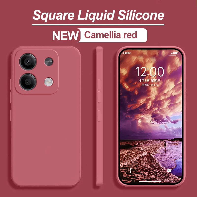 Redmi nota 13 pro 4g caso de silicone líquido macio tpu capa para xiaomi redmi nota 13 note13pro plus note13 pro 5g caso telefone: Alumínio / CINZA