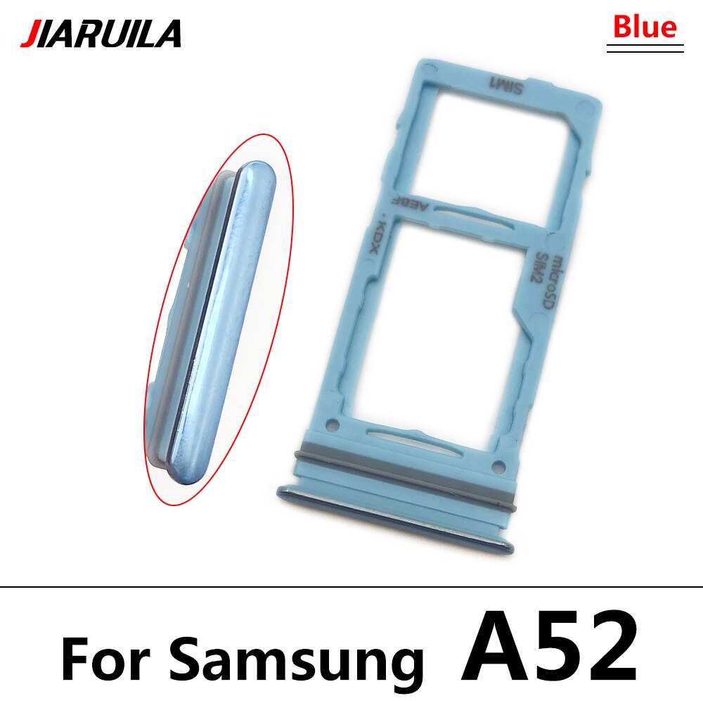 Sim SD Card Tray For Samsung A52 A72 A32 SIM Chip Holder Slot Adapter Drawer Part: A52 Blue