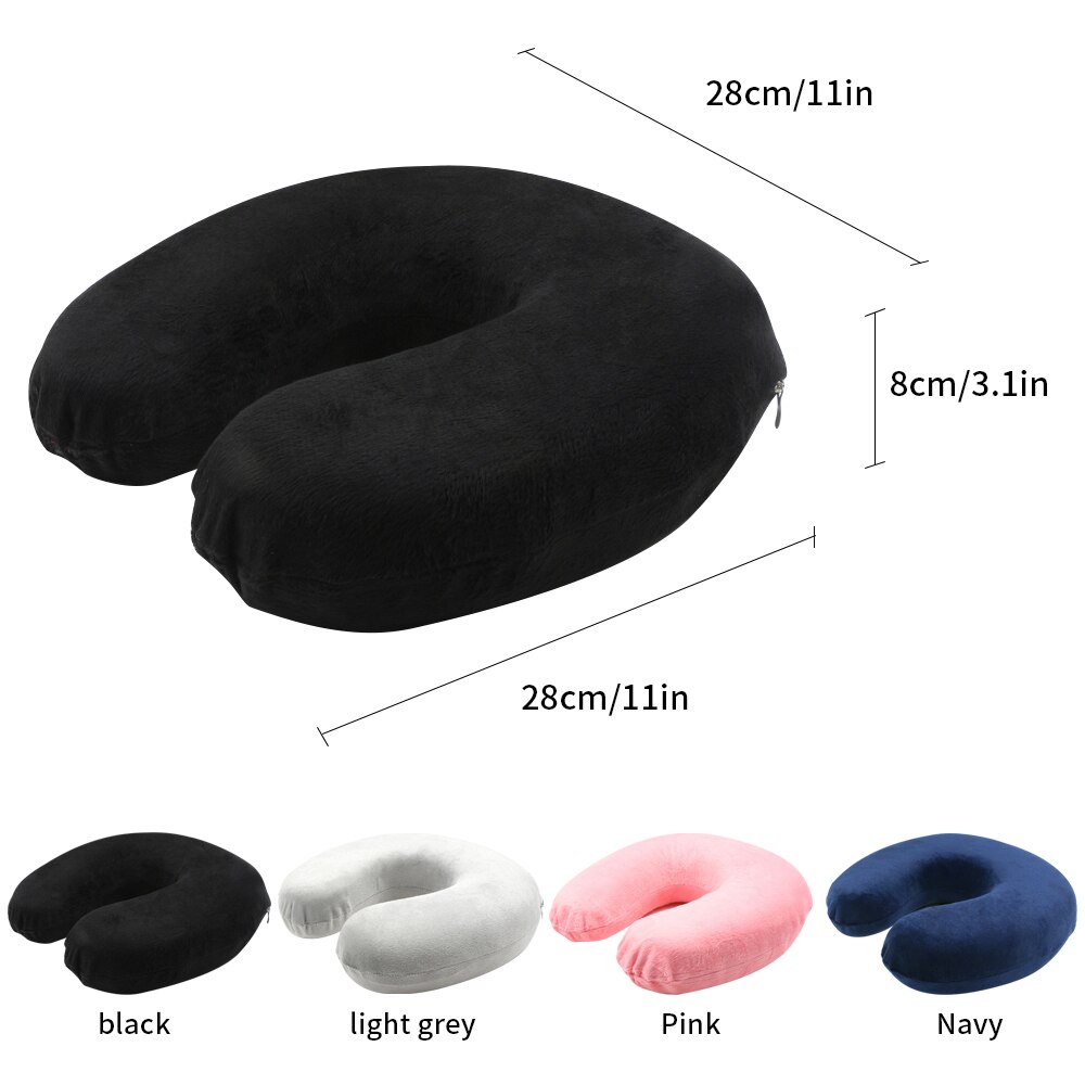 1/2Pc Memory Foam U-vorm Reizen Kussen Voor Vliegtuig Neksteun Reizen Accessoires 4 Kleuren Comfortabele kussens Voor Slaap