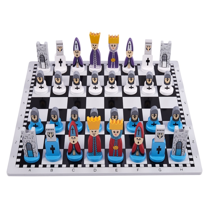 Wooden Chess Children's Cartoon Modeling Chess Toys