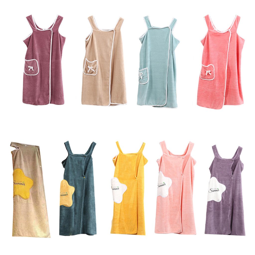 Damski szlafrok kąpielowy czepek ręcznikowy miękka, poręczna, chłonna spódnica kąpielowa